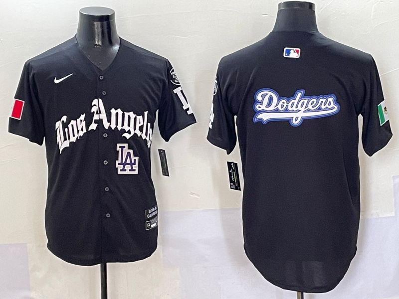 Men Los Angeles Dodgers Blank Black Five generations Joint Name 2025 Nike MLB Jersey style 21